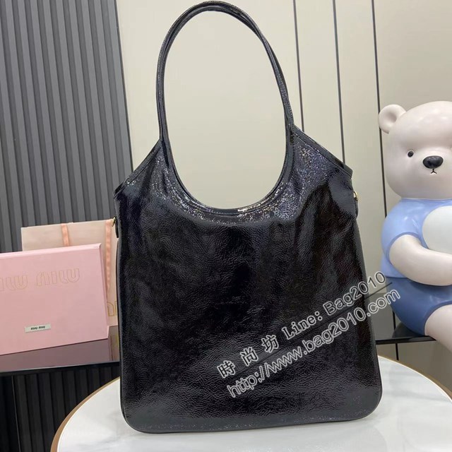 MIU MIU專櫃繆繆最新款Naplak油蠟漆皮革托特包 jh2902型號：5BG231